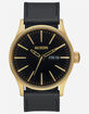 NIXON Sentry Leather Black & Gold Watch image number 1