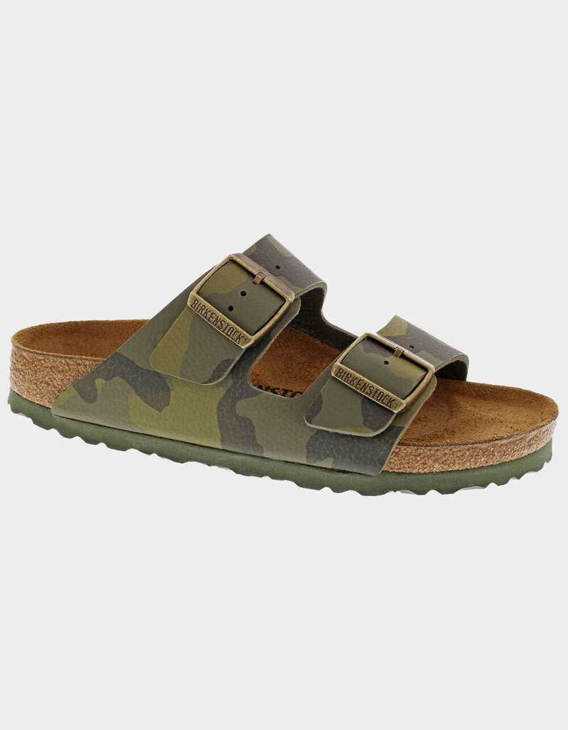 BIRKENSTOCK Arizona Womens Desert Soil Camo Green Slide Sandals image number 0