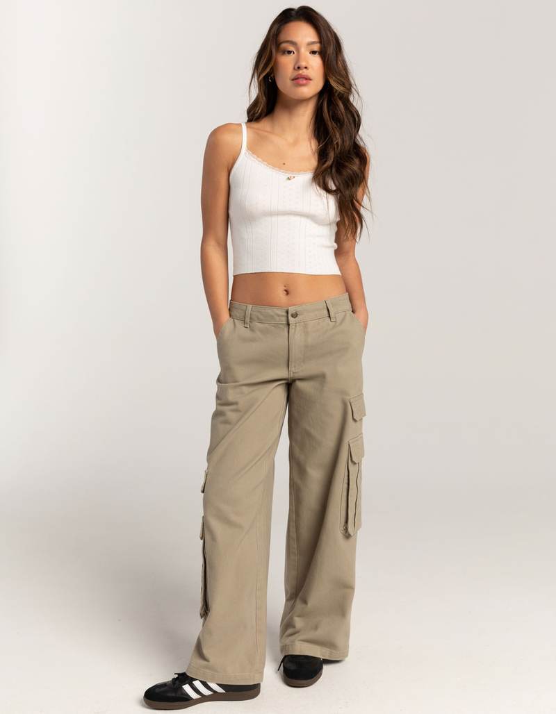 RSQ Womens Pointelle Lace Trim Cami image number 4