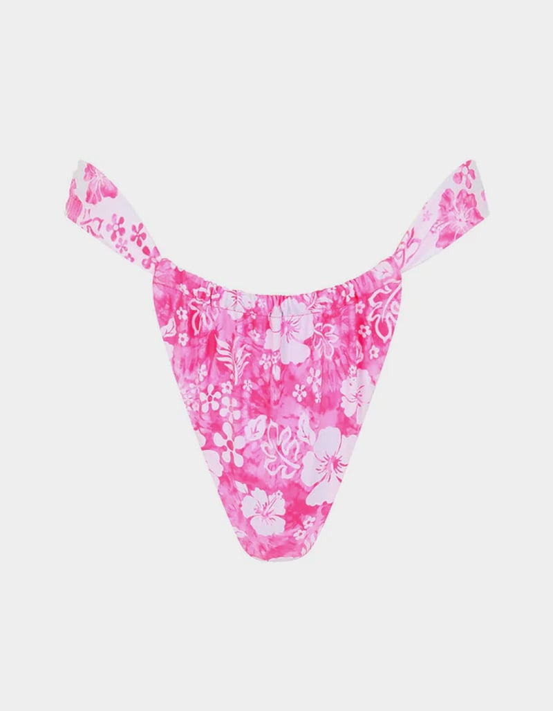 KULANI KINIS Island Blush Ruched Thong Bikini Bottoms image number 4