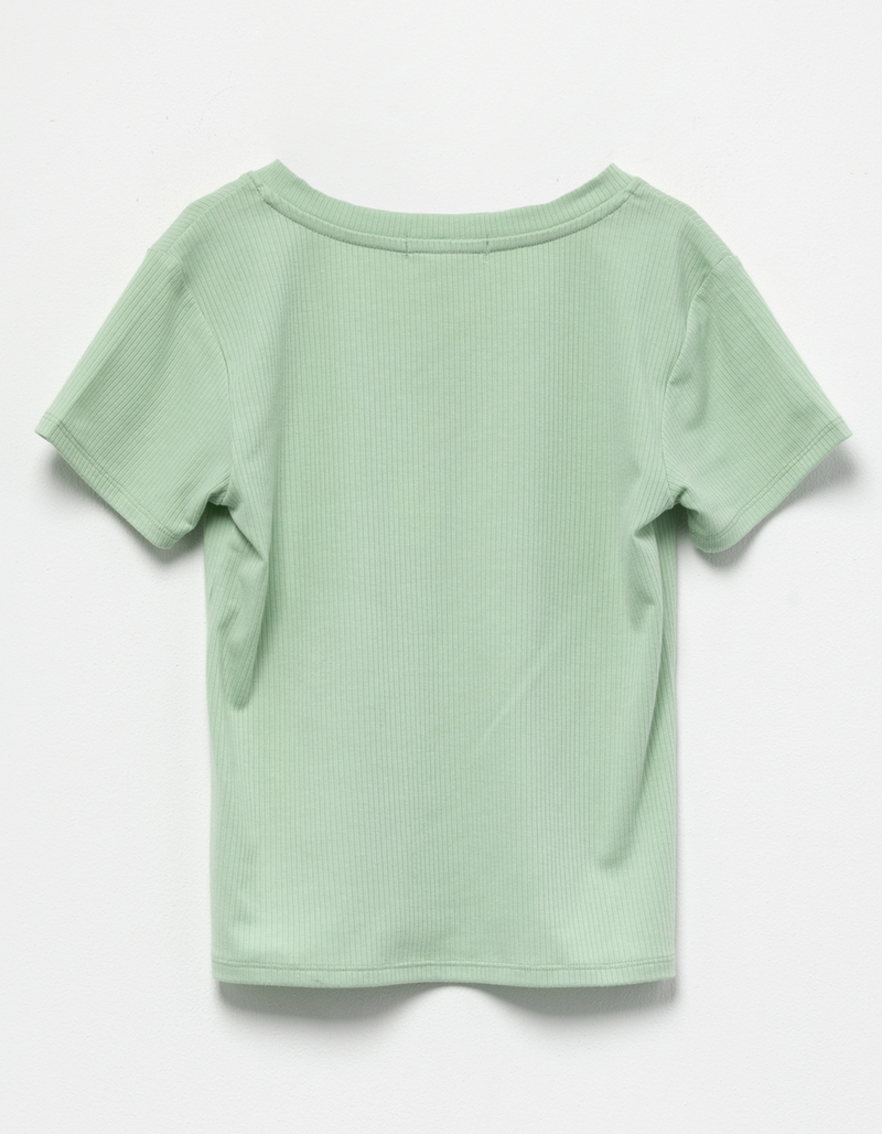 FULL TILT Essentials Girls V Neck Rib Tee image number 6