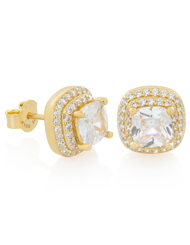 KING ICE Halo Cushion-Cut Stud Earrings image number 0