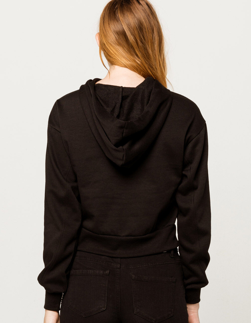 FULL TILT Fleece Crop Black Womens Hoodie image number 2