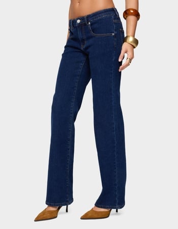 EDIKTED Jemima Contrast Stitch Low Rise Jeans Alternative Image