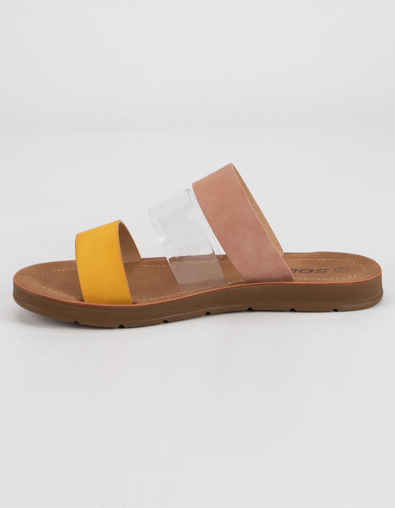 SODA 3 Strap Womens Clear Slide Sandals image number 3