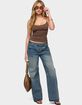 EDIKTED Moxlan Slanted Button Low Rise Baggy Jeans image number 5