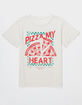 FULL TILT Pizza My Heart Girls Boyfriend Tee image number 1