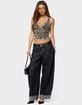 EDIKTED Araura Velvet Floral Sheer Top image number 5