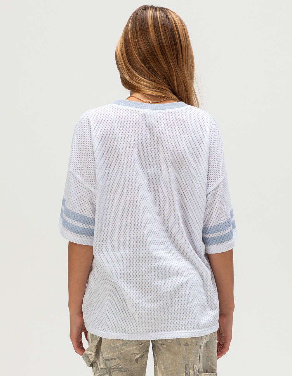 FULL TILT 85 Stripe Girls Mesh Tee - WHITE | Tillys