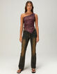 WEST OF MELROSE Animal Womens Mesh One Shoulder Top image number 2