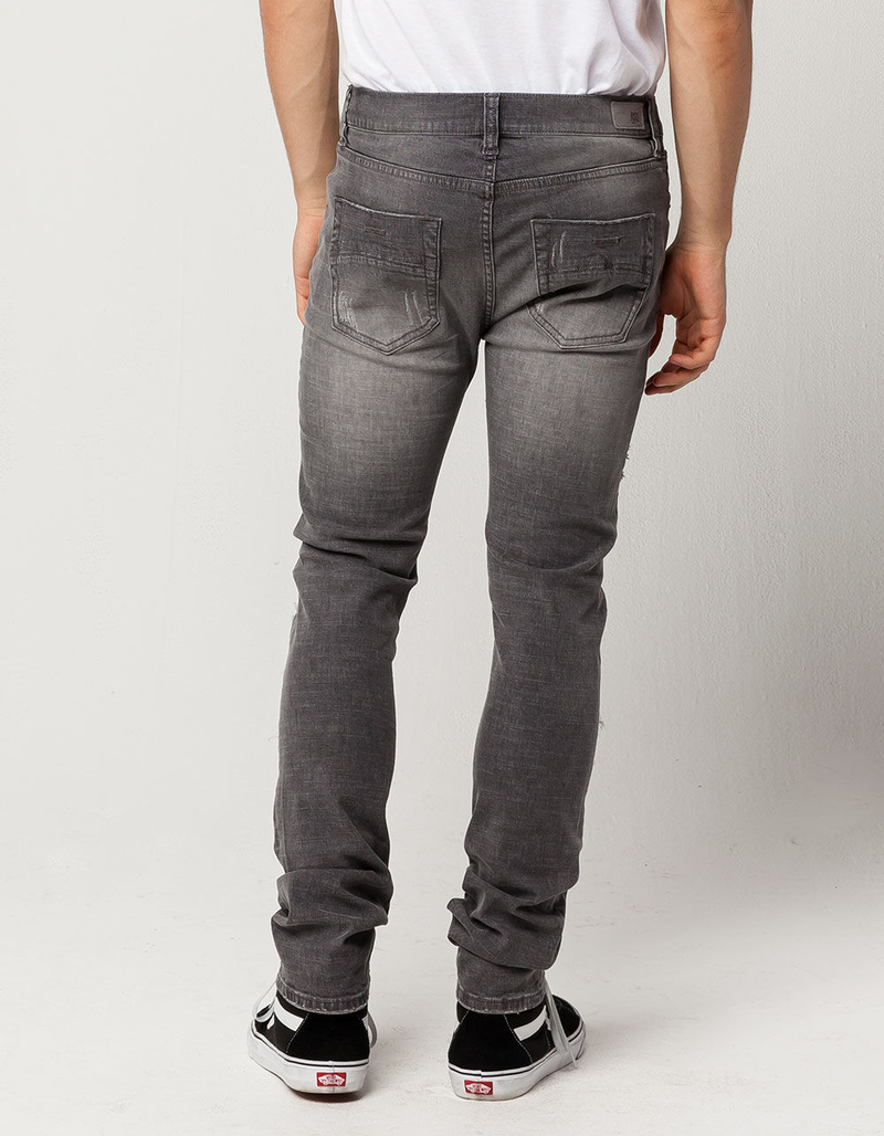 RSQ Seattle Moto Mens Skinny Tapered Ripped Jeans image number 3