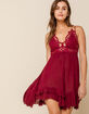 FREE PEOPLE Adella Wine Slip Dress image number 1