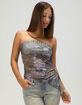 WEST OF MELROSE Printed Asymmetrical Womens Tube Top image number 1