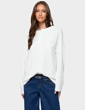 EDIKTED Cyrus Henley Oversized Top Primary Image