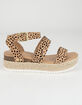SODA Ankle Banded Womens Leopard Espadrille Flatform Sandals image number 2