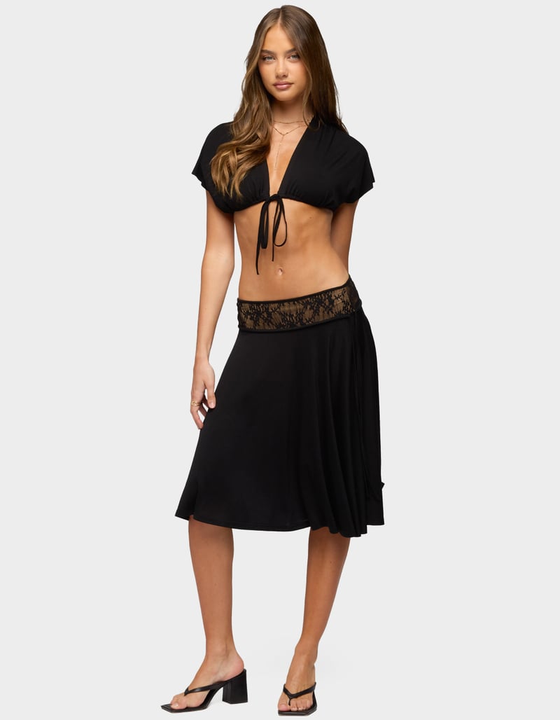 EDIKTED Winonah Crochet Waist Midi Skirt image number 3