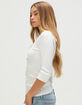 RSQ Womens 3/4 Sleeve Henley Top image number 3