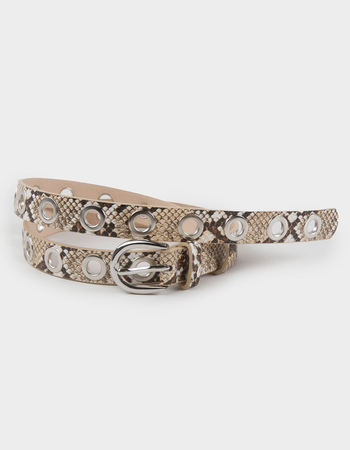 Snake Grommet Skinny Belt Primary Image