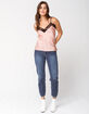 SAY WHAT? Solid Satin Lace Blush Womens Cami image number 4