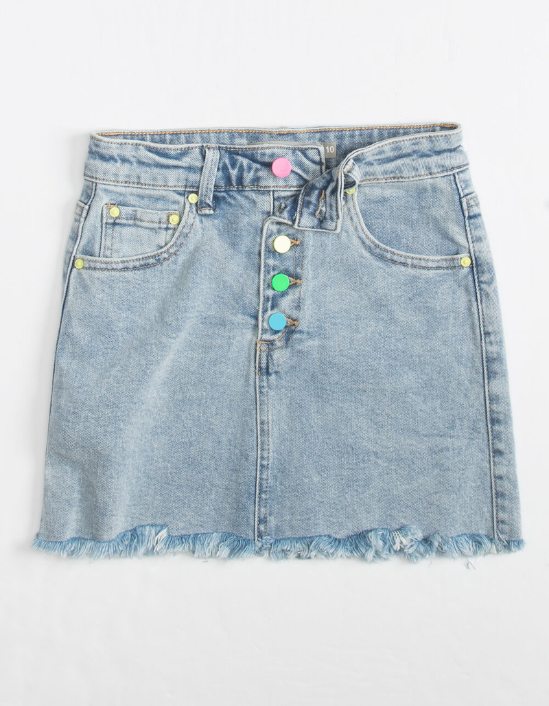 TRACTR Rainbow Button Girls Denim Skirt image number 0