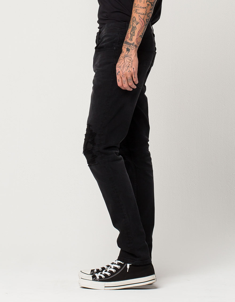 RSQ Seattle Moto Mens Skinny Tapered Jeans image number 2