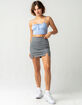 SKY AND SPARROW Emma Solid Ruched Womens Light Blue Crop Cami image number 4