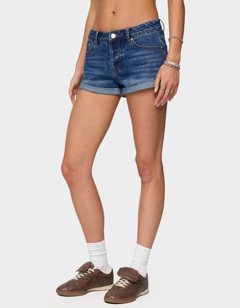 EDIKTED Rylin Low-Rise Denim Shorts image number 1