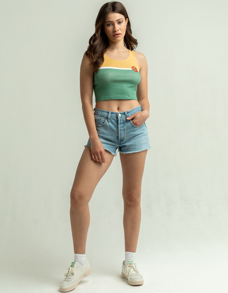 SANTA CRUZ Classic Dot Colorblock Womens Green & Yellow Crop Tank image number 3
