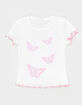 FULL TILT Butterfly Girls Lettuce Edge Tee image number 1