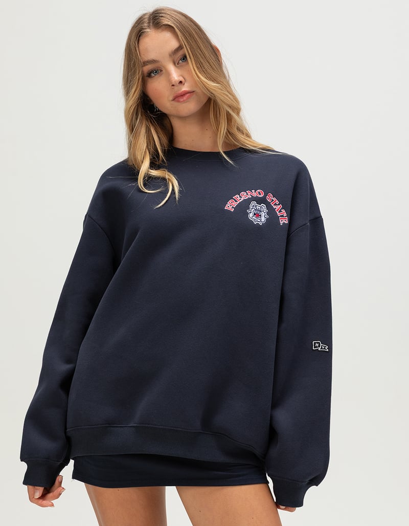 HYPE AND VICE Fresno State University Womens Crewneck Sweatshirt image number 1