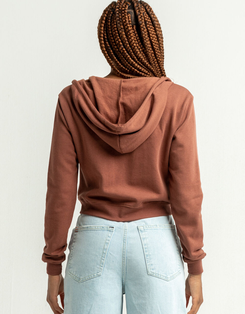 FULL TILT Essential Womens Crop Zip Hoodie image number 2