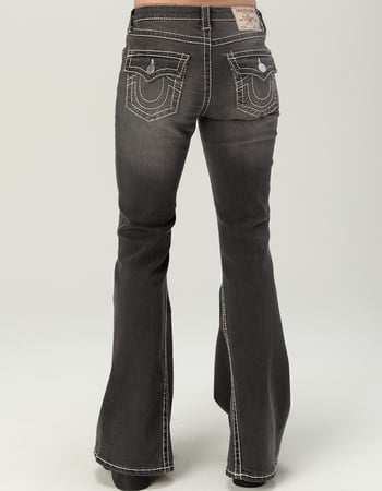TRUE RELIGION Twisted Mid Rise Big T Womens Ultra Flare Jeans Alternative Image