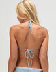 FULL TILT Texture Gingham Triangle Bikini Top image number 4