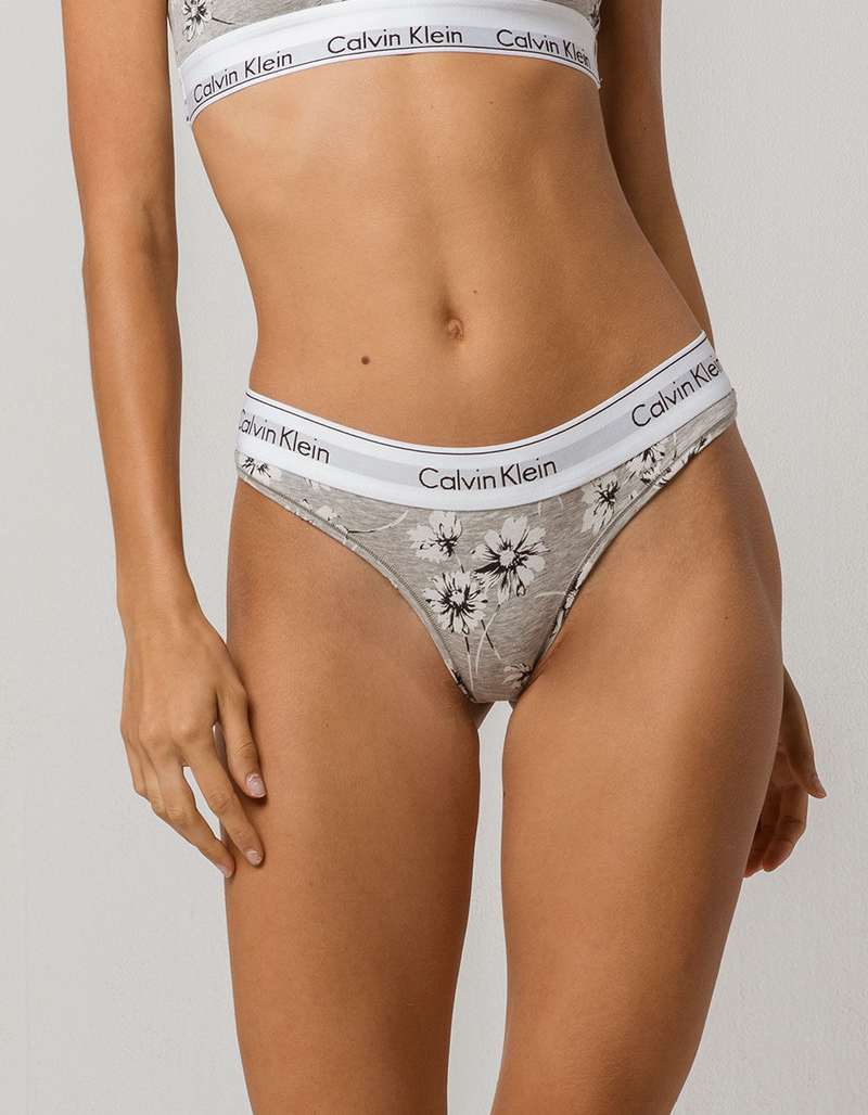 CALVIN KLEIN Gray Thong image number 1