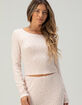 FULL TILT Pointelle Floral Lace Trim Long Sleeve Tee image number 2