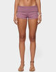 EDIKTED Monikah Striped Foldover Micro Shorts image number 2