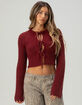 WEST OF MELROSE Fuzzy Tie Front Womens Cardigan image number 1