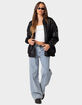 EDIKTED Oversized Faux Leather Womens Jacket image number 2
