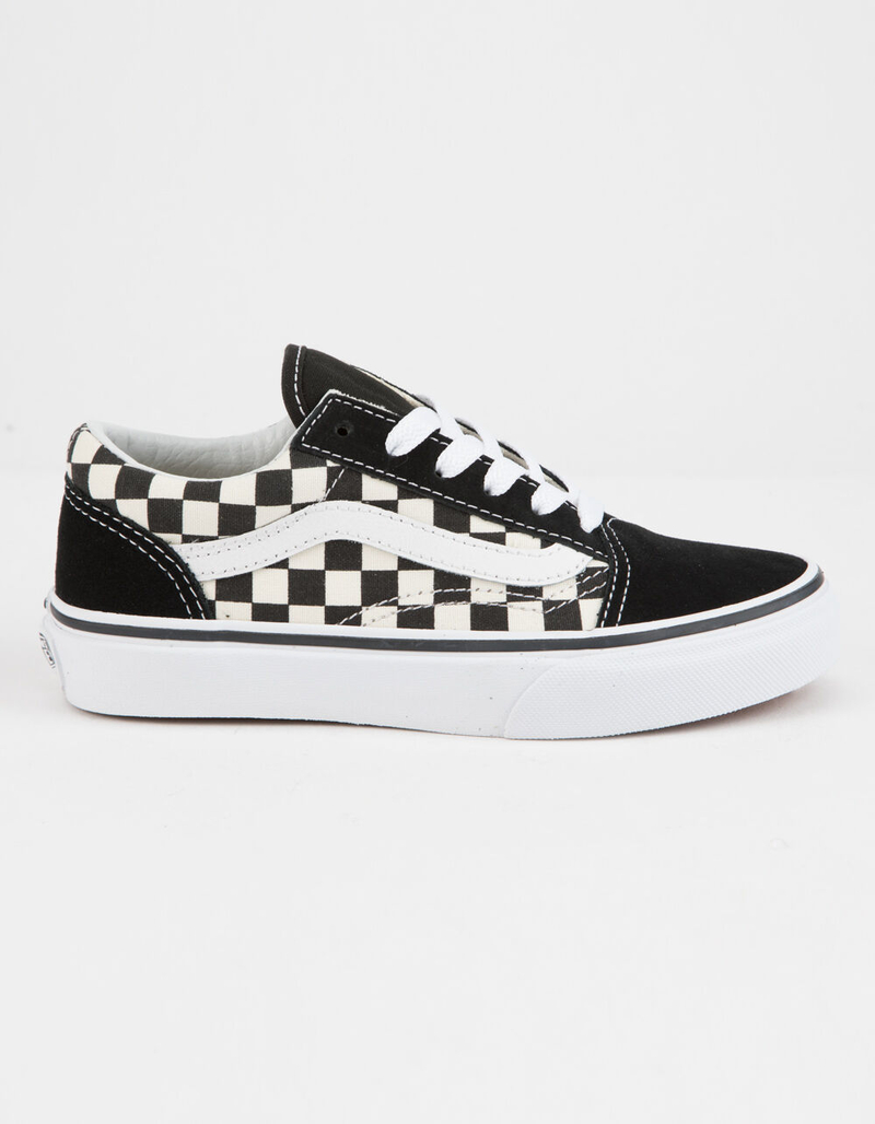 VANS Checkerboard Primary Check Old Skool Black & White Kids Shoes image number 0