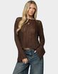 EDIKTED Jaide Sheer Ladder Knit Sweater image number 1