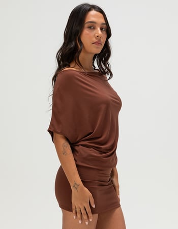 FULL TILT Off The Shoulder Womens Mini Dress Alternative Image