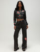 MISS ME Tattoo Womens Rhinestone Bootcut Sweatpants image number 1