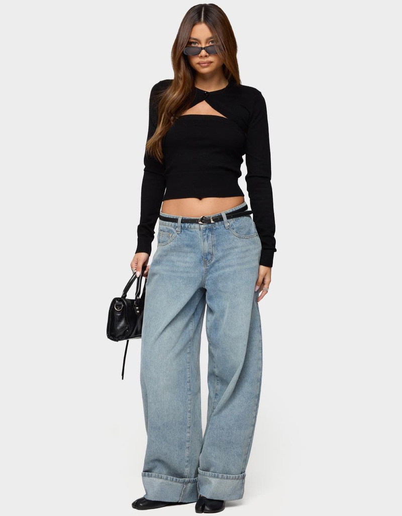 EDIKTED Knit Two Piece Shrug & Tube Top image number 4