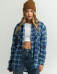 RSQ Womens Plaid Oversized Flannel image number 1