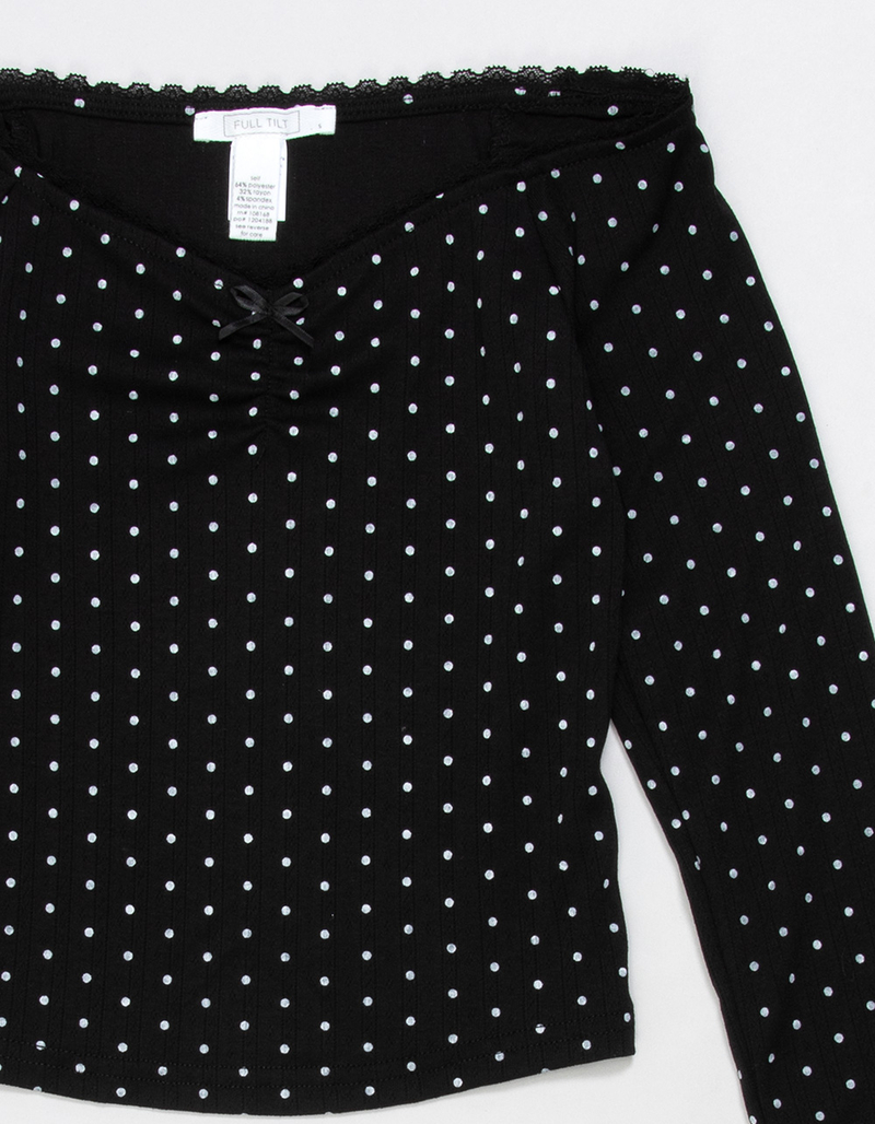 FULL TILT Polka Dot Girls Long Sleeve Top image number 1