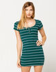FULL TILT Stripe Henley Bodycon Dress image number 1