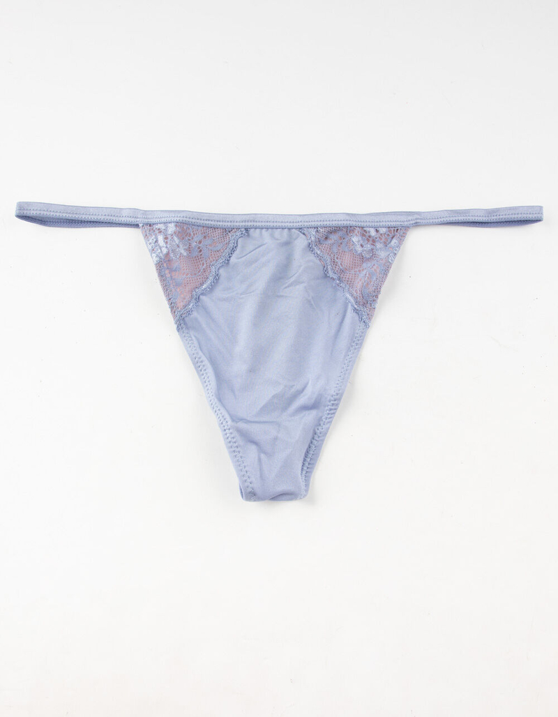 FULL TILT Shiny Micro Lace Lilac Thong image number 0