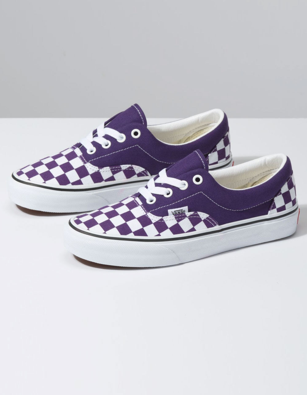 vans checkered shoes purple
