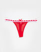 FULL TILT Ribbon Lace Trim Thong image number 1