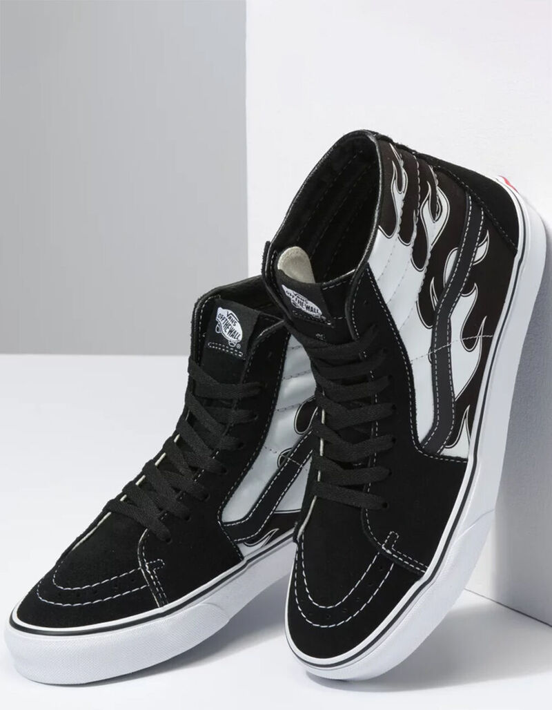 VANS Sk8-Hi Flame Shoes - BLACK - 404399100